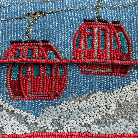 Anthropologie Fiona Beaded Bag Winter Edition— Ski Lift - Picture 6 of 7